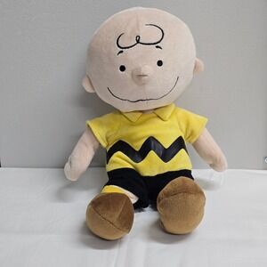 Kohls Cares Charlie Brown Plush Kids 14in Yellow Zigzag Shirt Peanuts Toy